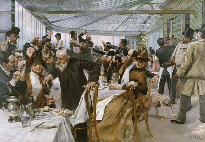 Hugo Birger Skandinaviska konstnarernas frukost i Cafe Ledoyen, Paris fernissadagen China oil painting art